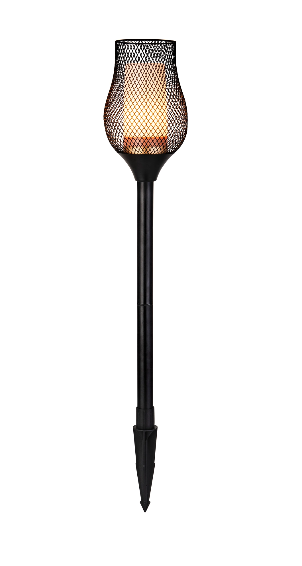 74cm Metal Solar Torch Light with Flickering Flame Effect