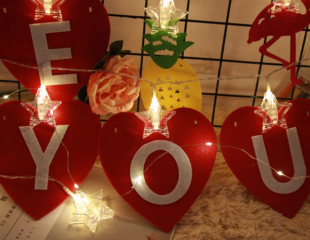 LED Star Photo Clips String Lights