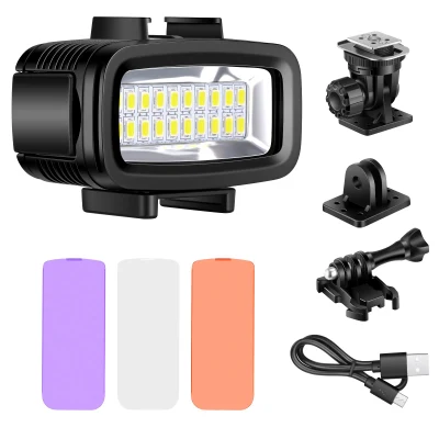 Neewer LED-20 20PCS Submarino 40m Lámpara de buceo Video impermeable Luz LED para cámara DV Gopro Hero4 3 y otra cámara de acción