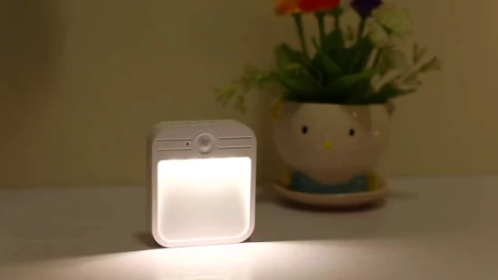 Sensor de movimiento compacto para habitación de niños, luz nocturna LED interior recargable creativa