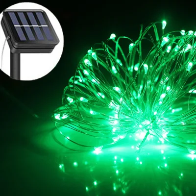 30m 300 LEDs 5V 200mA Navidad al aire libre Solar Cobre Cadena Luz Guirnalda Luz Navidad Hada Luz para Festival Vacaciones Hogar Jardín Decoración