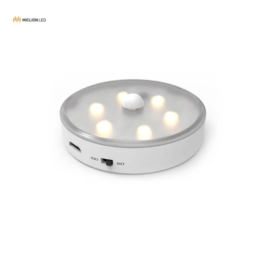 Luz recargable de fábrica, venta al por mayor, 5V, sensor de movimiento PIR, barra de luz LED en gabinete de cocina, luz de disco