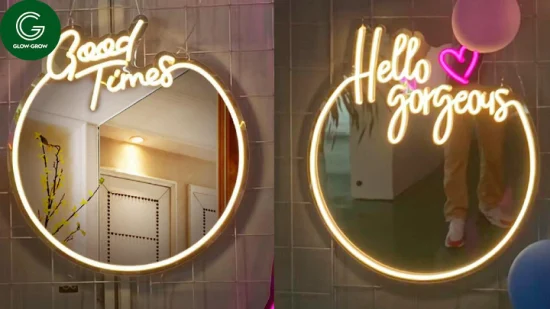 Good Times Mirror Letrero de neón Luz de noche LED personalizada para la decoración de la pared de la boda del dormitorio del hogar